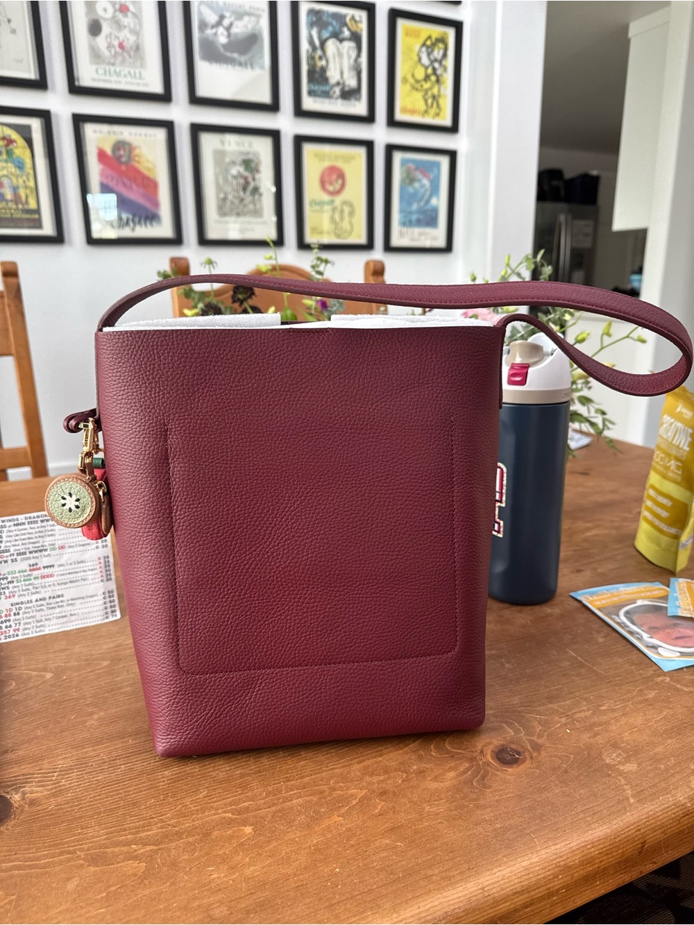 Maison de Sabre Burgundy Leather Crossbody Bag - Picture 3 of 6